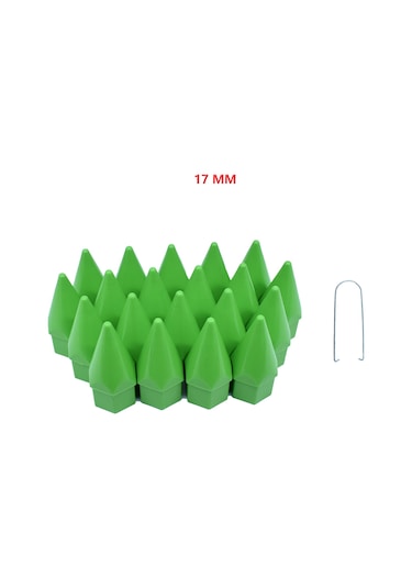Bijon Kapağı Sivri 17 Mm Yeşil 20 Li Set