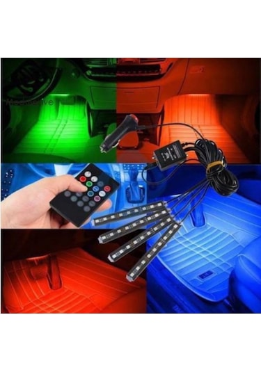 Ayak Altı Aydınlatma Led Araç Içi Sese Duyarlı Rgb Led Kumandalı (540120184)