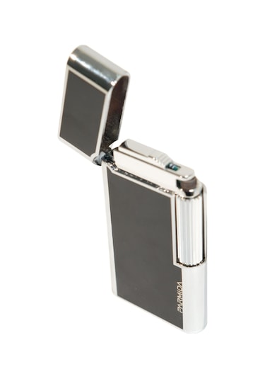 Parmida Soft Flame Siyah Gümüş Metal Puro Çakmağı - Tr9542