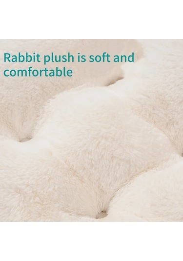 Gateesat Bej 60cm Ekstra Büyük Yıkanabilir Yatak Tüylü Köpek Kedi Yatağı