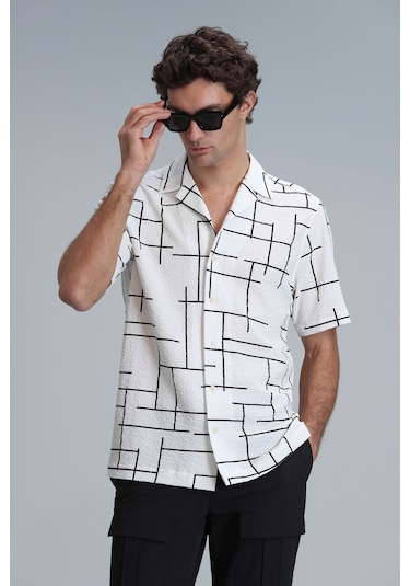 Lufian Erkek Taner Basic Regular Fit Gömlek 111010608 Ekru