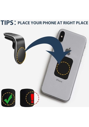 Yingfu Manyetik Araç Telefon Tutucu Siyah - 2'li Paket - Havalandırma Menfezi Montajı - İphone, Samsung, Huawei Uygun Diğer