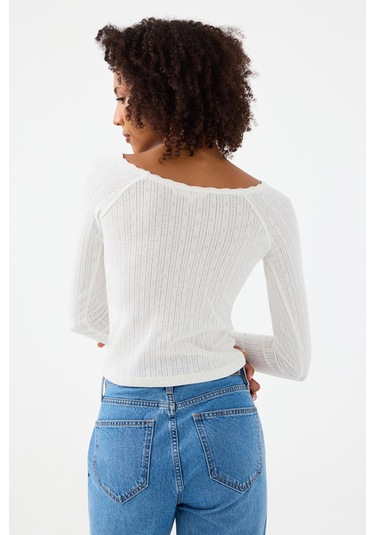 Loft Kadın Sweatshirt BEYAZ