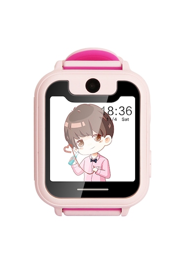 Konesam Çocuk İzleme Saati - Lbs Konumlama, 2g Arama, Sos Alarm, Elektronik Çit, 1.54" Tft Dokunmatik Ekran, Pembe Usb Kablosu Rastgele