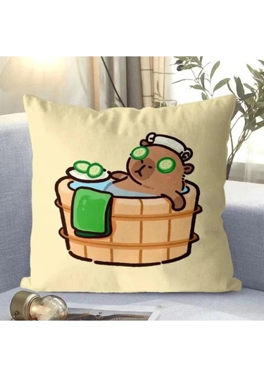 Zyzqstore Sevimli Capybara Karikatür Yastık, Kawaii Çok Renkli Yastıklar, Atmak Kare Yastıklar, Bebek Erkek Kız Çocuklar İçin Çok Renkli