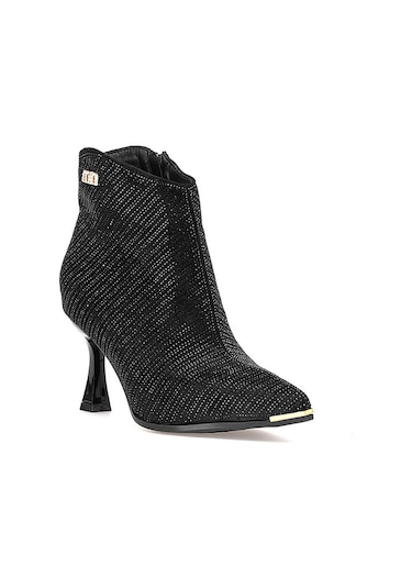 Guja 25k416-1 Kadın Taşlı Topuklu Bot Siyah Siyah