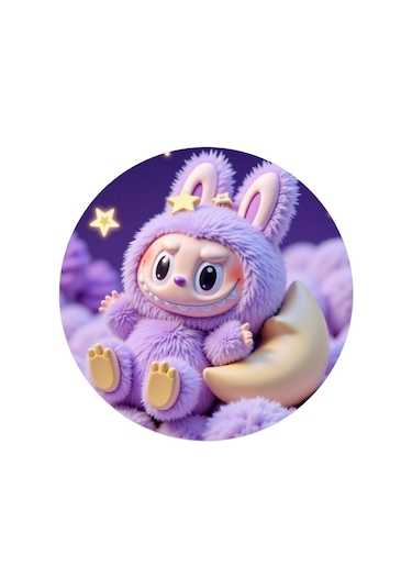 Yenilebilir Yuvarlak Pasta Resim Baskısı 20 Cm Şekerli Kağıt Labubu Temalı 119