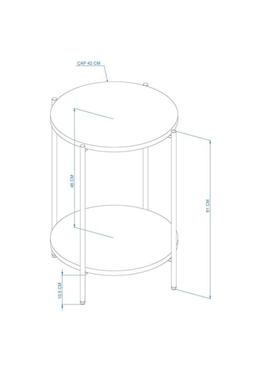 Sehpa Q42x60 Cm Antrasit Siyah