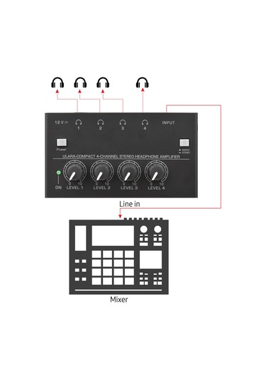 Suofeng 4 Kanallı Metal Kulaklık Amplifikatörü - 110-240v Eu/us Fiş Seçenekli