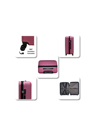 Anhelo Bowtie Abs Büyük Boy Valiz Pembe