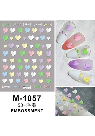 Nail Art Etiketler Çıkartmaları 5d Kabartmalı Kendinden Yapışkanlı Karikatür Çiçek Kelebek Yıldız Tırnak Çıkartmaları Nane Renk