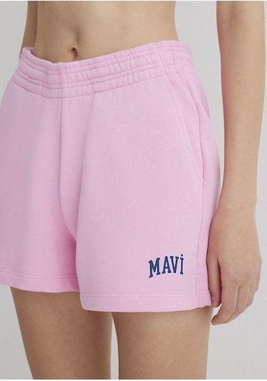 Mavi - Mavi Logo Baskılı Pembe Şort 1410155-70972 Pembe