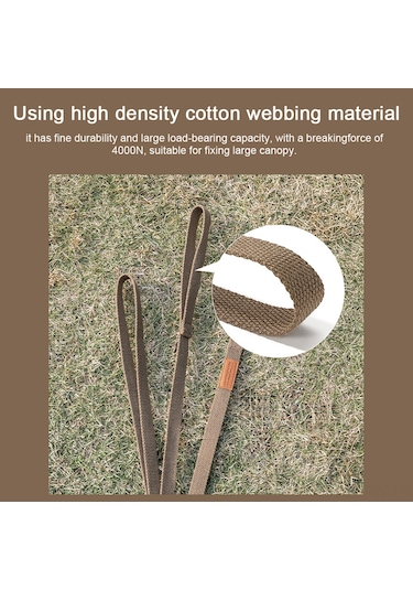 Tenfowee Fs-1400 Çok Amaçlı Kamp Bağı, Çadır Ve Gölgelik Sabitleme İpi, Taşınabilir Ve Ayarlanabilir Haki