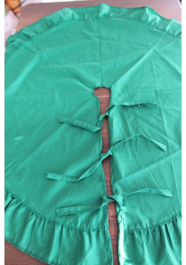 Yeşil Pileli Yılbaşı Ağaç Altı Örtü 100 Cm - Christmas Tree Skirt