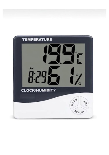 Derece Termometre Isı Nem Saat Alarm Mini Dijital Termometre Nem