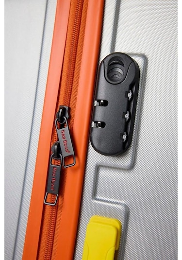 Bad Bear Logo Suitcase 23.01.80.003g Gri Kabin Küçük Boy Tekerlekli Abs Valiz 40 Lt. Gri