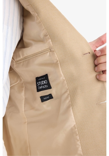 DeFacto Slim Fit Dar Kesim Astarlı Blazer Ceket W9254AZ25SPBG193 DeFacto Slim Fit Dar Kesim Astarlı Blazer Ceket W9254AZ25SPBG193