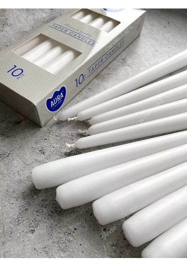 Candle Light Co. Antika İç Mekan Mumları 10 Adet 186554452 Beyaz