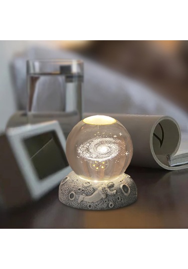 Homyl Yatak Odası Oturma Başucu Için Kristal Top Gece Lambası Samanyolu Çok Renkli