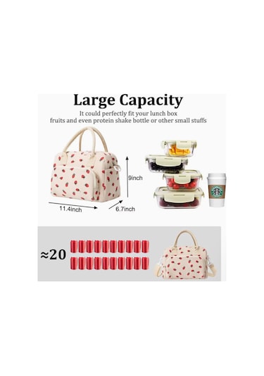 Geeksen Siyah Korduroy Isı Yalıtımlı Çanta - Büyük Kapasiteli, Çoklu Cep, Piknik/seyahat/iş İçin 29x17x22.5cm Gösterildiği Gibi