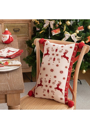 Noel Yastık Kılıfları, Mutlu Noeller Yastık Kılıfı Noel Yastıkları Yastıklar Dekoratif Yastık Kılıfı, Noel Kırmızı Yastık Kılıfı Dekoru 30 50cm Diğer