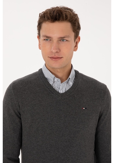 U.s. Polo Assn. Erkek Antrasit Melanj Kazak /triko 50313668-vr081 Antrasit Melanj