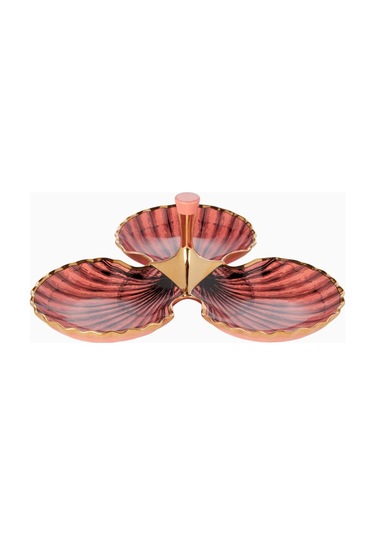 Jonathan Adler Sirena Trefoil Porselen, Pembe Servis Tabağı