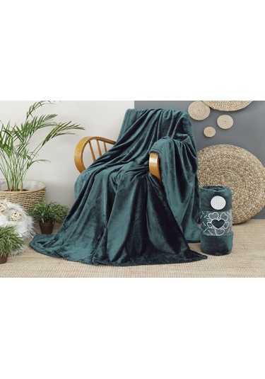 Aksu Wellsoft Çift Kişilik Battaniye 200X220 Petrol Çok Renkli