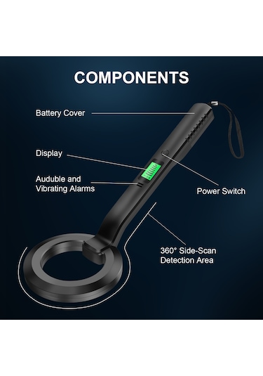 Gp El Lcd Ekran Metal Dedektörü Taşınabilir Pin Pointer Hazine Bulucu Probu, Buzzer Alarmı / Titreşim İle