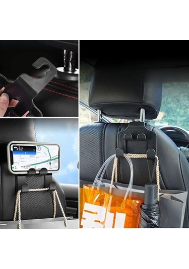 Telefon Tutuculu Düzenleyici Araç Koltuk Arkasına Takılabilen Plastik Askılık