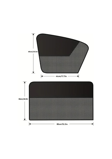 Chuangyinshop Black Magnetic Car Sunshades 4pcs Yıldız Desenli Uv Koruma Ve Isı Yalıtım Perdesi