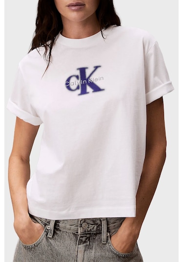 Calvin Klein Bayan T Shirt Lv047f800g Yaf Beyaz BEYAZ Calvin Klein Bayan T Shirt Lv047f800g Yaf Beyaz BEYAZ