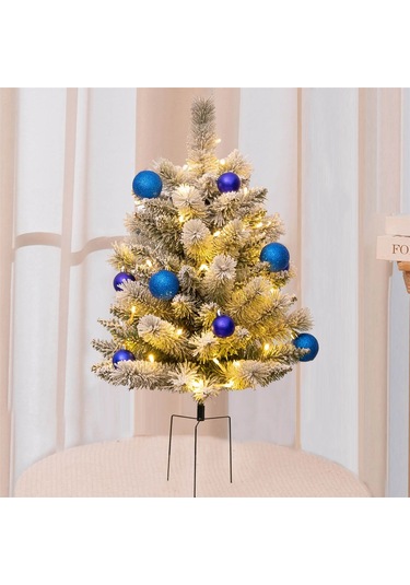 Yaozixa Bahçe İçin Elektrikli Kayın Ağacı - Mavi Kar Manzaralı, 8 Fonksiyonlu Isınma Işıkları Ve Su Geçirmez Pil Kutusu Tekli Paket