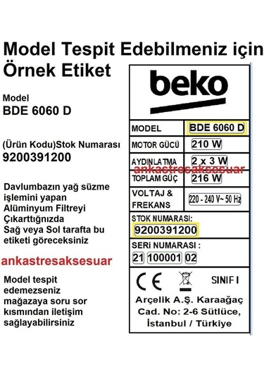Adp 61420 B 8863361200 15.02.2023 Öncesi Üretilen Davlumbaz Karbon Filtre Aspiratör Filtresi
