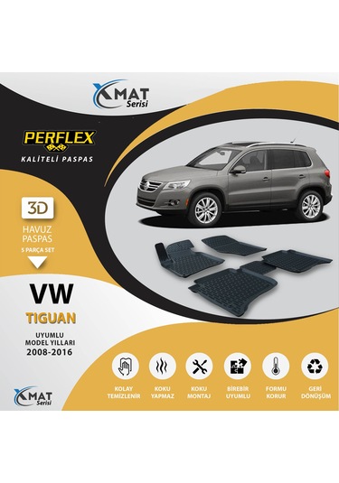 Paspas 3D Havuzlu X-Mat Tiguan 2008-2016 - Perflex Pxm-Vw22