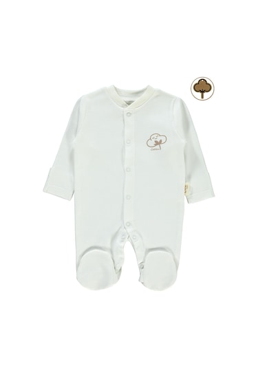 Civil Baby Prematüre Organik Patikli Tulum Ekru