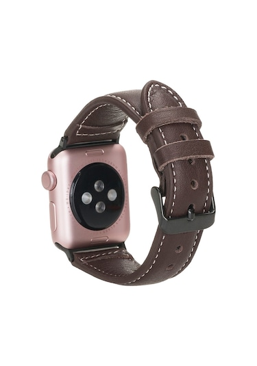 Apple Uyumlu  Watch Deri Kordon 42-44-45mm Nm1-as3 Kahve