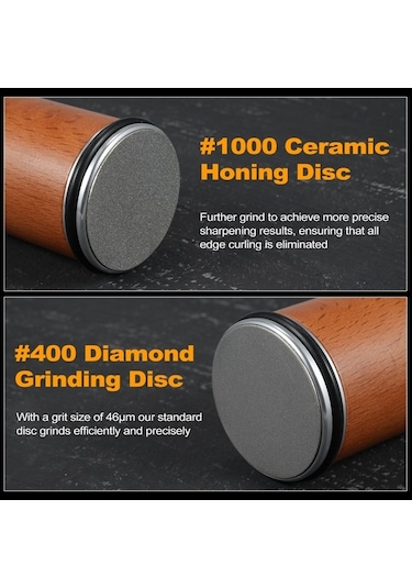 Novahub Ahşap Metal Mutfak Bıçak Bileyici Seti - 15 & 20 Zımpara Blokları - 2 Bileme Bloğu