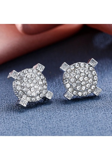 Zhıxun Lüks Altın Cz Saplama Küpe - Hip Hop Zirkon Damızlık - Düğün/yıldönümü Hediyesi Kadın/erkek İmitasyon Rodyumlu10 Ayar İmitasyon Rodyumlu