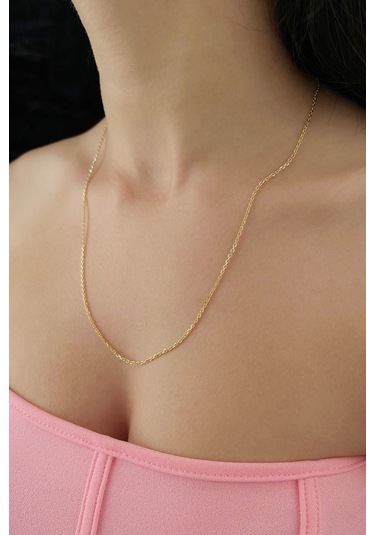 Fiyonk Kuyumculuk 14 Ayar Altın Kalın Forse Zincir 1,68 MM 001