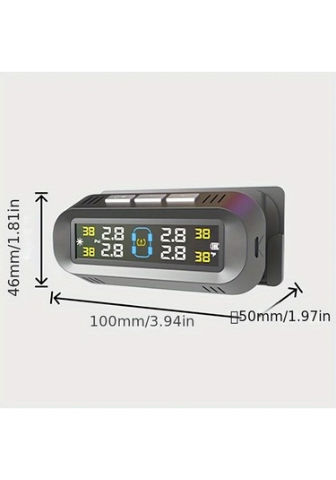 Boatshop1 Ynf Solar Kablosuz Lastik Basınç Monitörü Siyah 4 Sensörlü Gerçek Zamanlı Ekran Suv Mpv Sedan Gm 2025