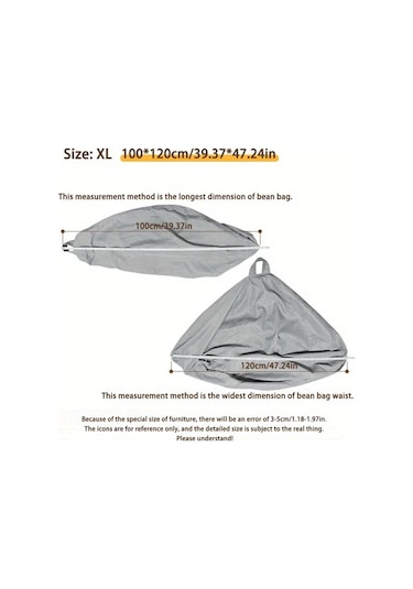 Fochsia Pembe Xl 9 Renk Seçenekli Outdoor Bean Bag Sandalye Yan Cep Çantalı Taşınabilir Pembe