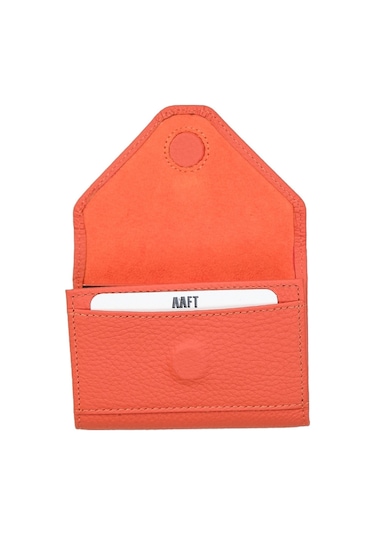 Mft Leather Hakiki Deri Kadın Akordiyon Cüzdan Mia 2190 Flother Mat Turuncu