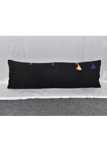 Zehra Abla Halı Yeni El Dokuma Dekoratif Lumbar Kilim Kırlent Yastık Kılıfı 6694 Çok Renkli