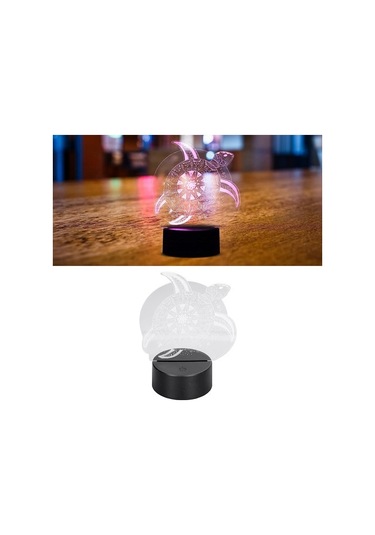 Goldenqian 3d Işık, Deniz Ofis Için Yıldönümü Için 3d Gece Lambası Zk7yww Siyah