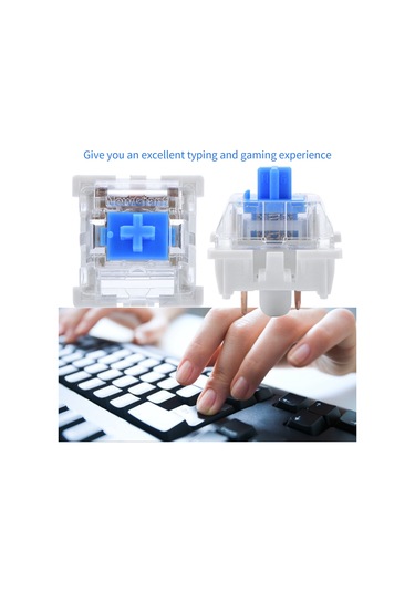 Yaozixa Mekanik Klavye Mavi Anahtar 10 Adet , Şeffaf Kasa Led Işığı İçin Uygun, Pcb Montajlı Gerçek Tuş Deneyimi, Kaliteli Malzeme Uzun Ömürlü