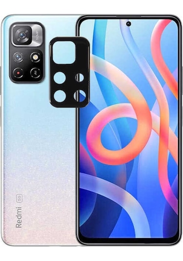 Xiaomi Redmi Note 11T 5G Zore 3D Kamera Camı Koruyucu Siyah