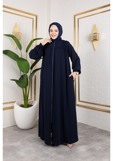 Ön Ve Arka Robalı Ferace - Lacivert / F0142 Lacivert