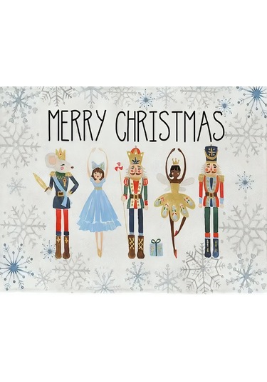Merry Christmas Desenli Amerikan Servisi Dikdörtgen 35 X 50 Cm Çok Renkli
