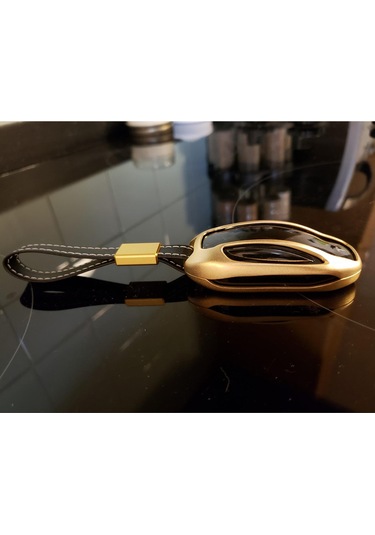 Neevoyu Tesla Model X Anahtar Kılıfı, Alüminyum Kapak, Sinyali Etkilemez, Buton Erişimi Kolay,  Paketiyle Mavi Renk